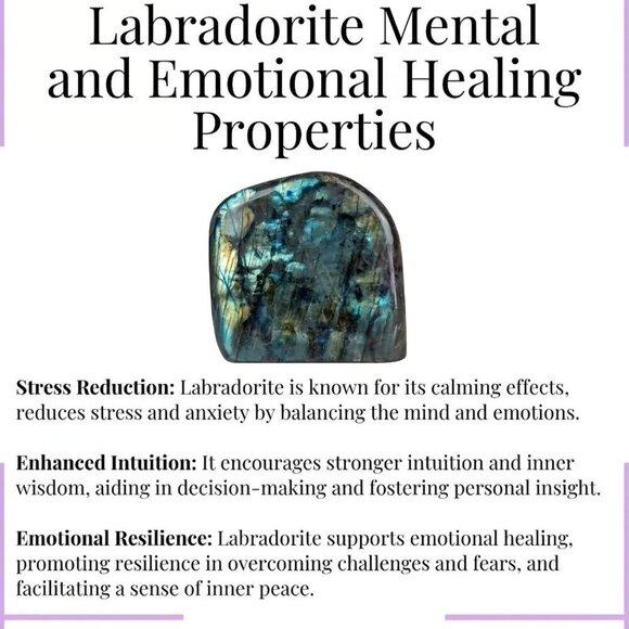 Purple Fire Labradorite Heart Pendant – Copper Wire Wrapped Necklace | Handmade - Picture 10 of 15